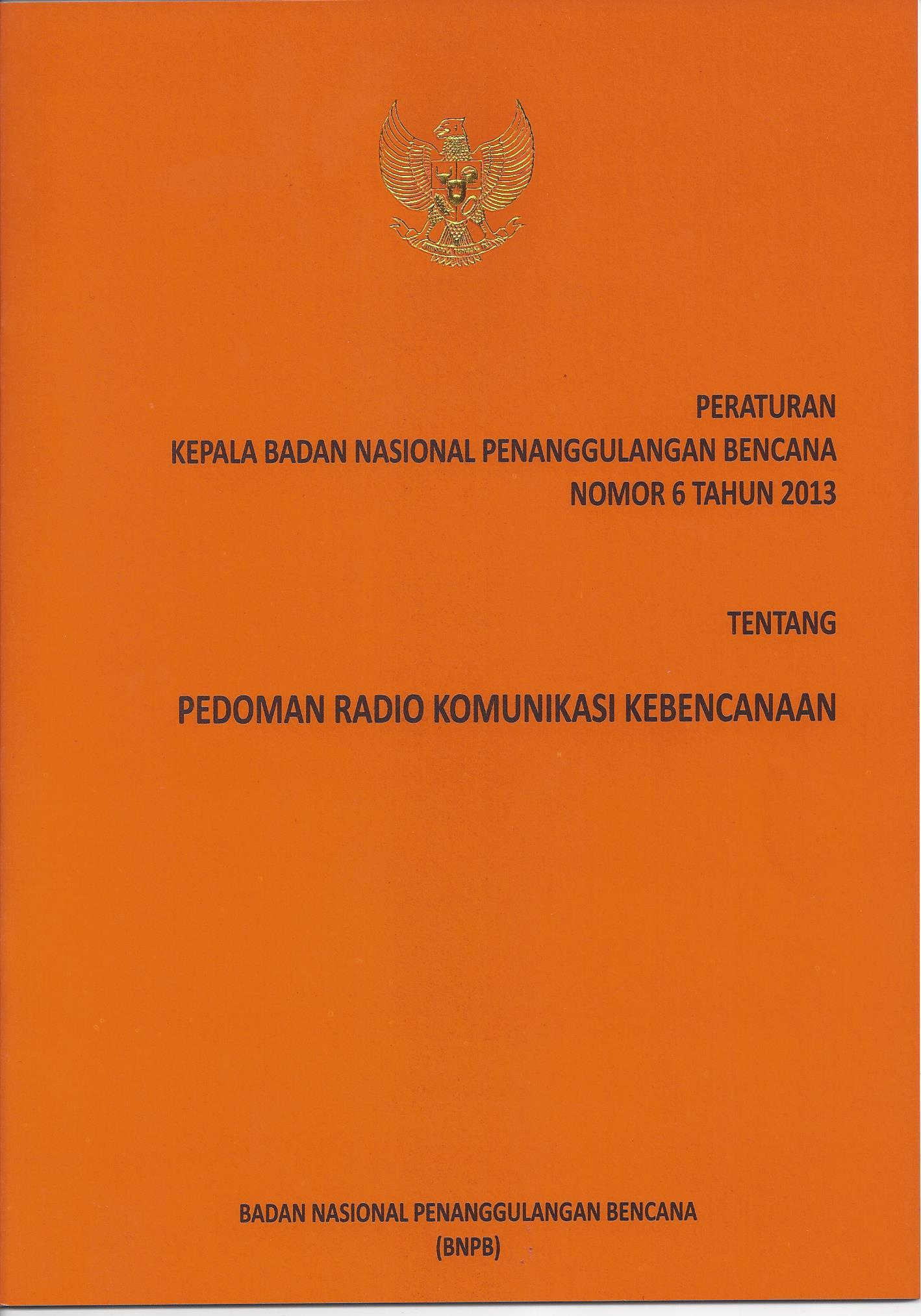 Peraturan Kepala BNPB Nomor 06 Tahun 2013